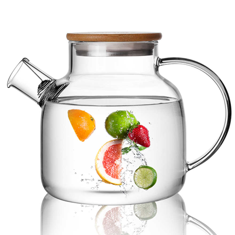 1100/1400ml Glass Cold Hot Kettle High Borosilicate Glass Container Lemon  Juice Tea Water Bottle Boiling