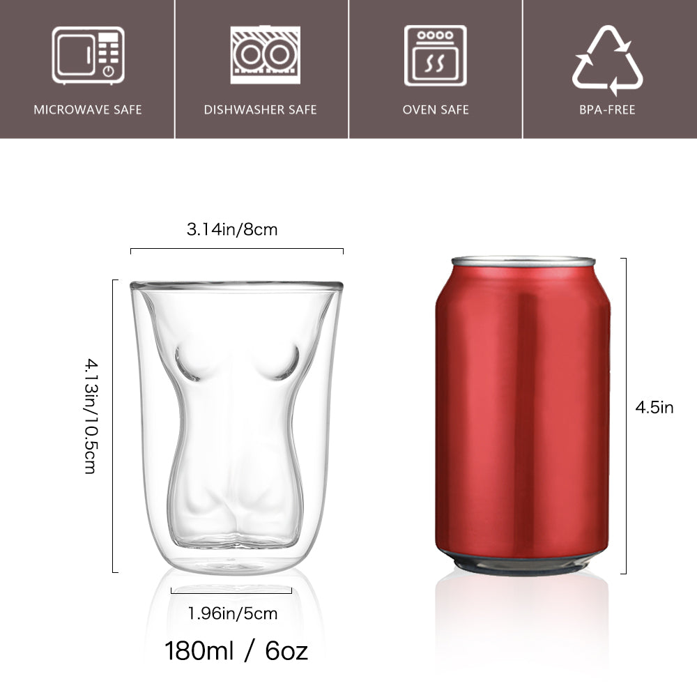 Handgefertigter Nude Naked Stemless Party-Trinkgläser-Bierbecher, 170 ml