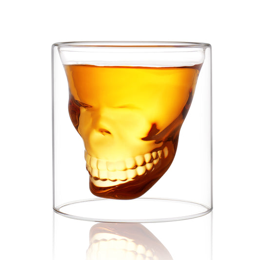 Verres à vin sans pied de style crâne d'Halloween de 6,8 oz, verres à boire, tasse à bière pour bar de fête