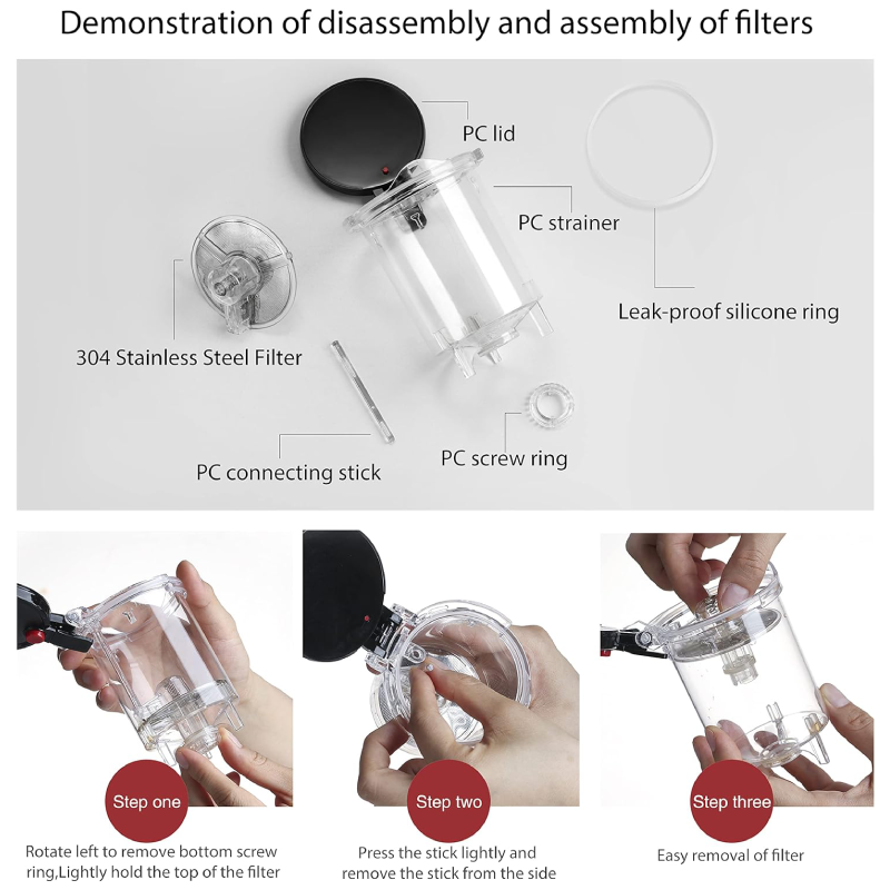 Théière en verre transparent avec infuseur amovible de 25 oz et un seul bouton