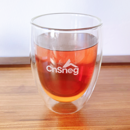 CnSneg Durable Stemless Tumbler Borosilicate Glasses 11.8oz Double Walled Wine Cup 2 Pcs