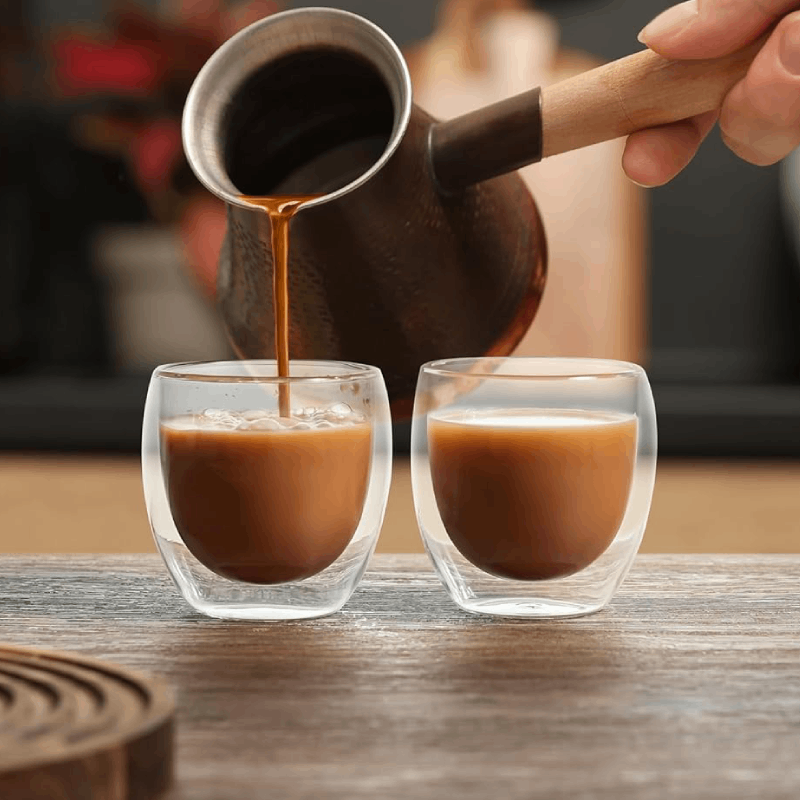 Gobelet sans pied de 8,5 oz en verre à double paroi pour café au lait, cappuccino