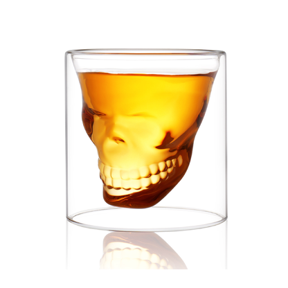 Whisky-Weinglas im Totenkopf-Stil, 122 ml, Bierbecher ohne Stiel für die Halloween-Party