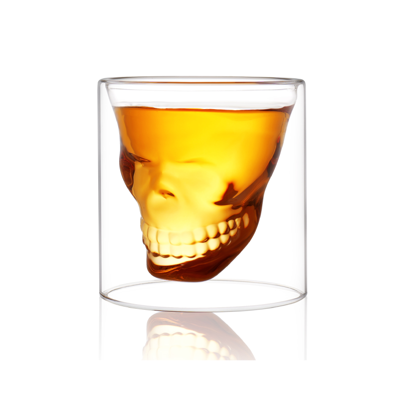 Verres à boire de fête en verre de style crâne d'Halloween de 2,7 oz et 4,4 oz