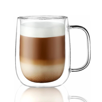 Gobelet à boire en verre de 12 oz, tasse à café à double paroi, 1 pièce