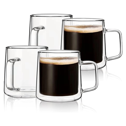 Tasse en verre à double paroi 10 oz 12 oz 15,2 oz Verrerie à boire 20,3 oz Ensemble de théière 3 pièces 5 pièces