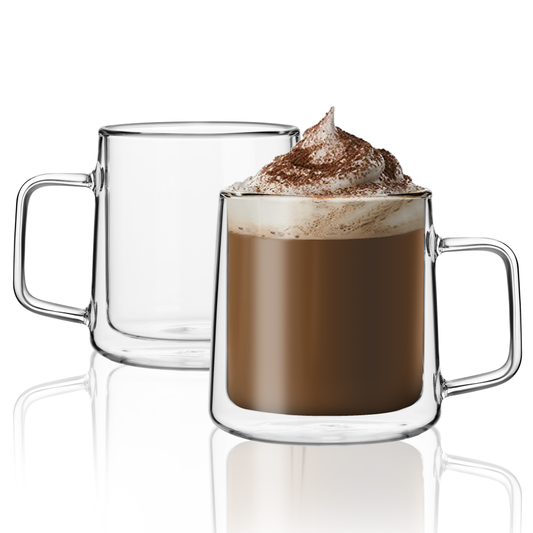 Lot de 2 verres à boire à double paroi de 15,2 oz pour café et dessert