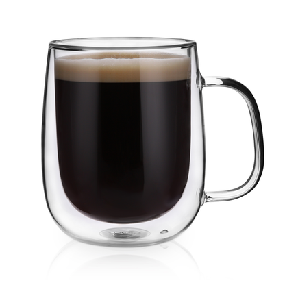 Gobelet à boire en verre de 12 oz, tasse à café à double paroi, 1 pièce