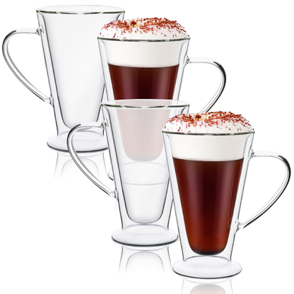 11.8oz Espresso Drinking Glassware Insulated Double Walled Glass Mug 2pcs 4pcs