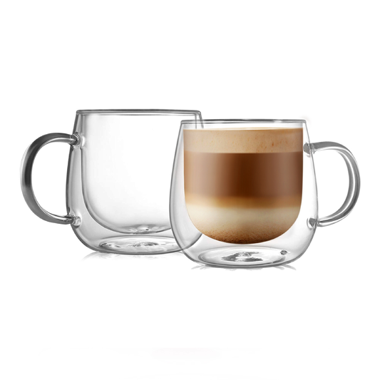 Grandes tasses en verre à double paroi de 480 ml et 16 oz