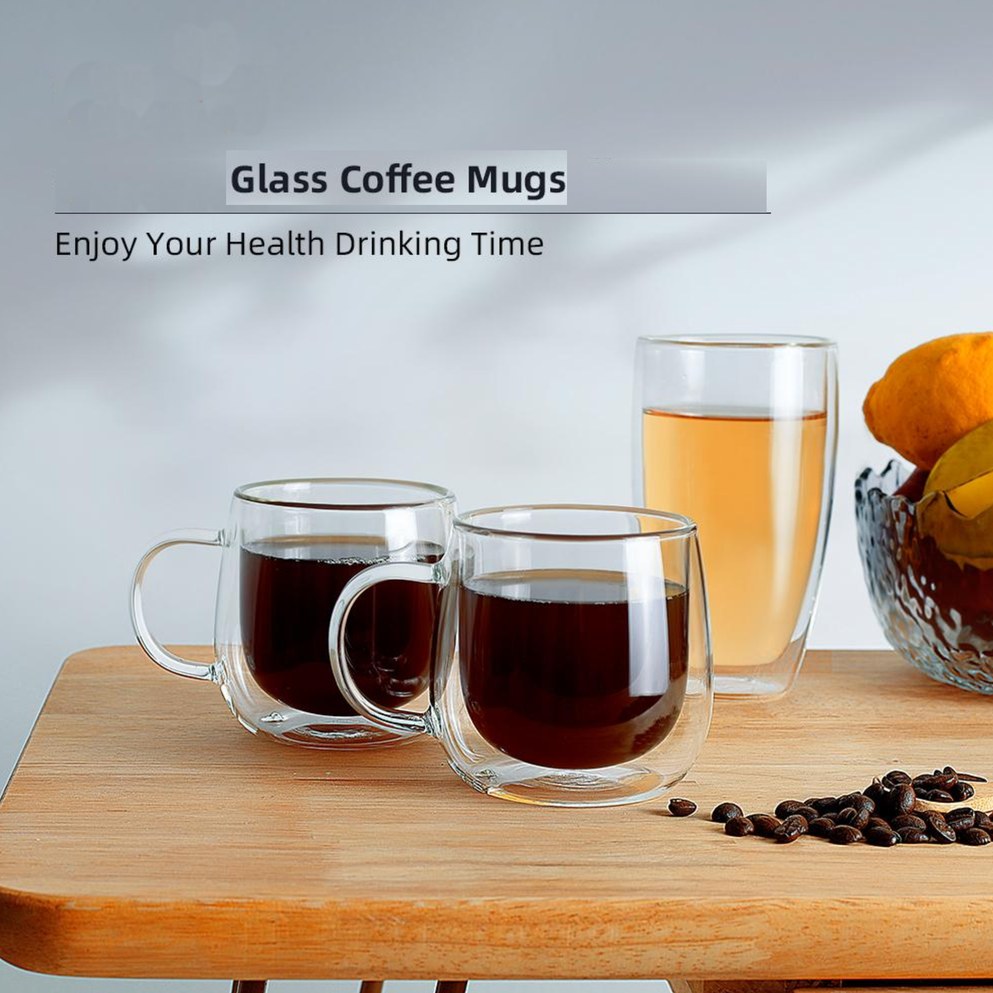 Cappuccino Mug 10oz Double Wall Drinkware Glass Cup