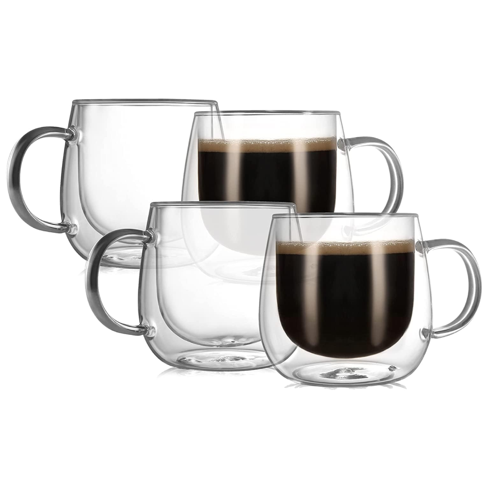 Verre à cappuccino à double paroi sans plomb de 10 oz 1 pièce, 2 pièces, 4 pièces