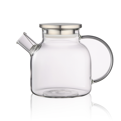 Stainless Steel Lid 40.6oz Filter Spout Glass Teapot Water Pitcher Loose Leaf Kettle