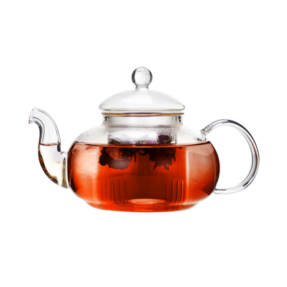 Stovetop Safe 600ml 20.3oz Handmade Infuser Clear Glass Teapot