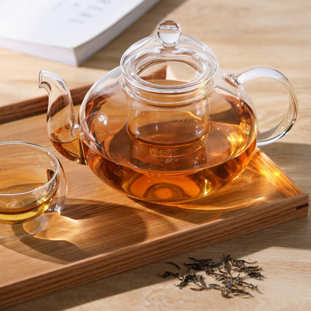 Blooming And Loose Leaf Tea Borosilicate Glass Teapot 800ml 27oz