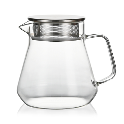 Food Grade Stainless Steel Strainer 20.3oz 600ml Glass Teapot Water Pitcher