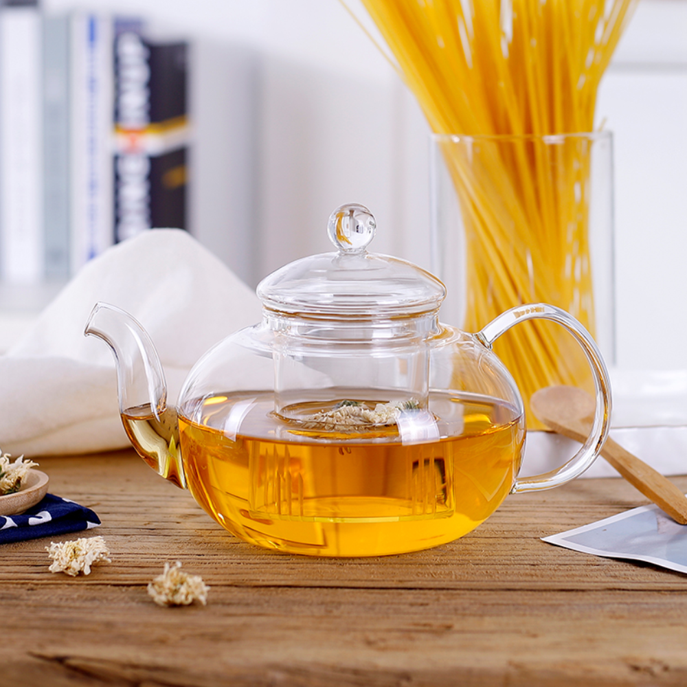 Blooming And Loose Leaf Tea Borosilicate Glass Teapot 800ml 27oz – slonmall