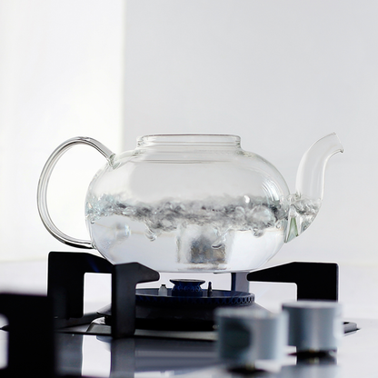 Tea Lover Glassware Stovetop Safe Kettle Glass Teapot and Warmer Set 2pcs