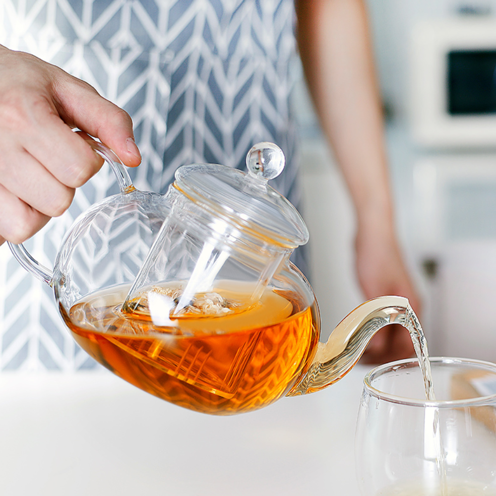 Ensemble théière et réchaud en verre pour amateurs de thé, 2 pièces, résistant à la chaleur