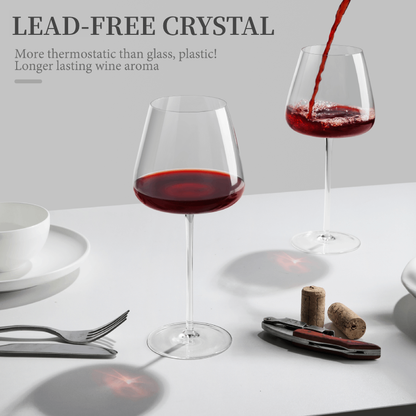 Lead Free Crystal Glass 18oz Red Wine Glass 2pcs