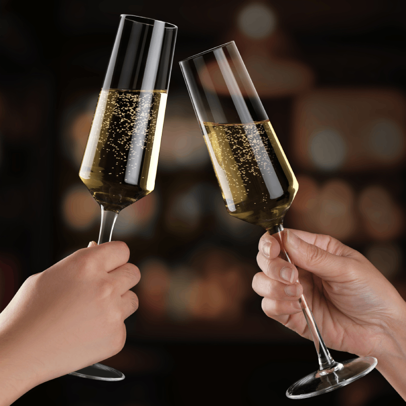 champagne stem glasses