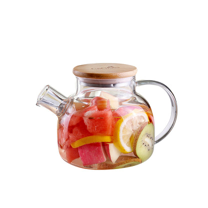 Insulated Handled Cups 30.4oz Clear Glass Teapot Pitcher Set 3 Pcs