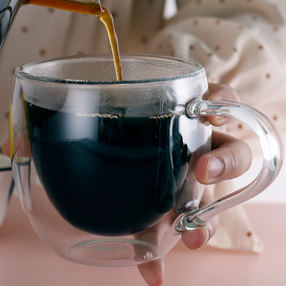 Lot de 2 tasses à thé en verre borosilicate à double couche de 9,5 oz