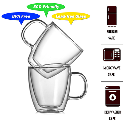 Lot de 2 verres à boire isolés de 5,4 oz pour expresso