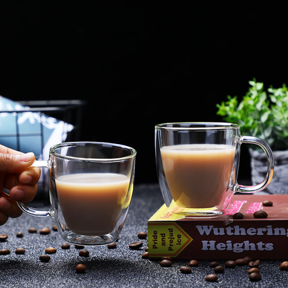 5,4 oz Trinkgläser Set mit 2 isolierten Espressotassen Barzubehör