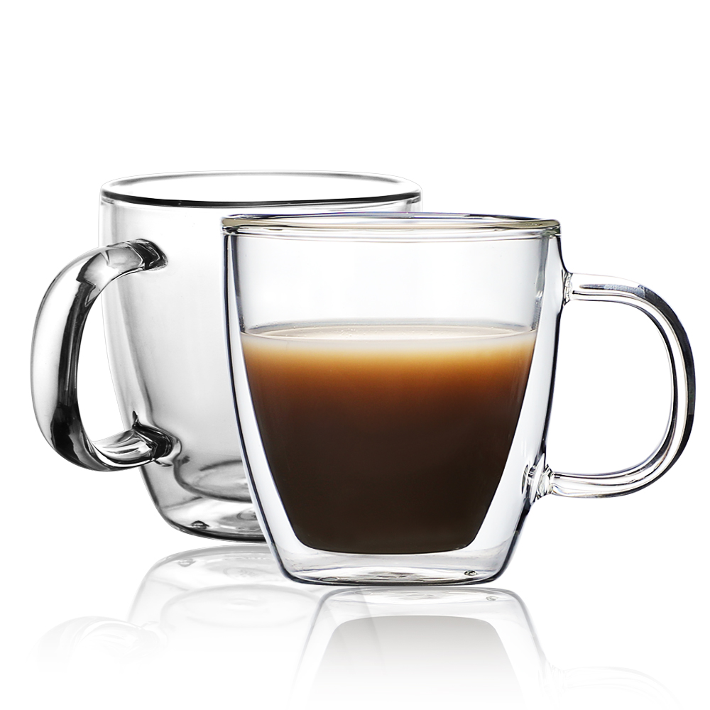 5.4oz Drinking Glassware Set of 2 Insulated Espresso Mug Cups Barware