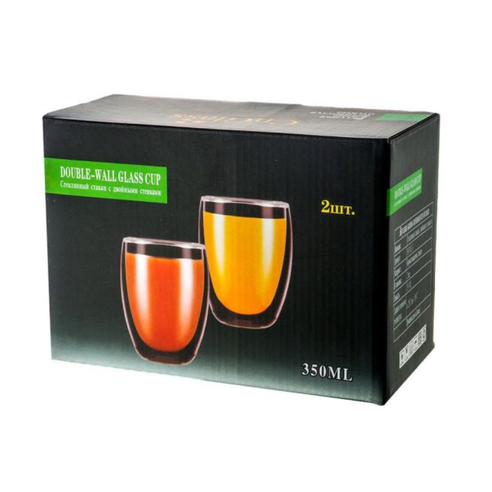 Verres à vin en borosilicate durables sans pied, 11,8 oz, à double paroi, 2 pièces