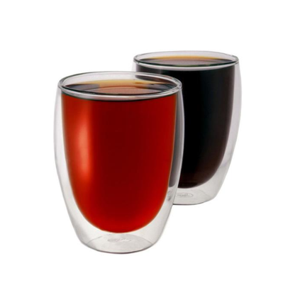 Verres à vin en borosilicate durables sans pied, 11,8 oz, à double paroi, 2 pièces