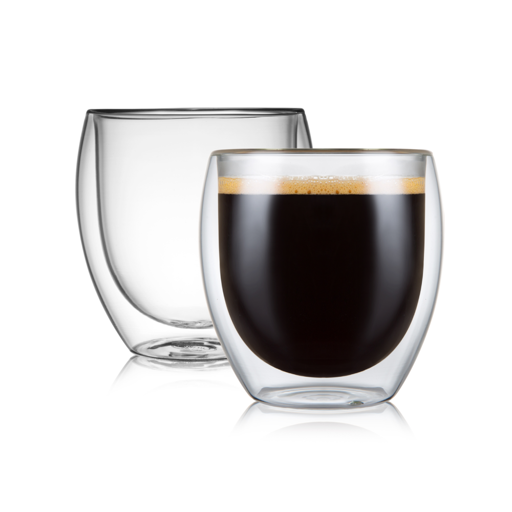 Gobelet sans pied de 8,5 oz en verre à double paroi pour café au lait, cappuccino