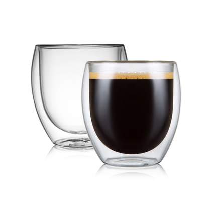 8,5 unzen Stemless Tumbler Doppelwandige Glas Tasse für Latte Cappucino Cafe Milch