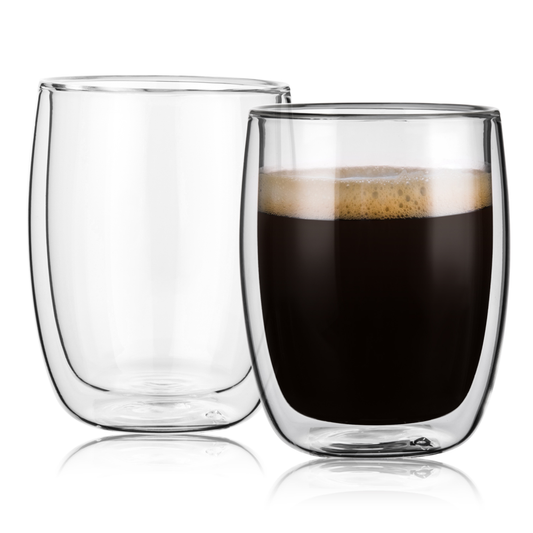 Stemless Double - Walled Tumbler Cocoa Milk Cafe Drinking Glasses Cup 8.5oz