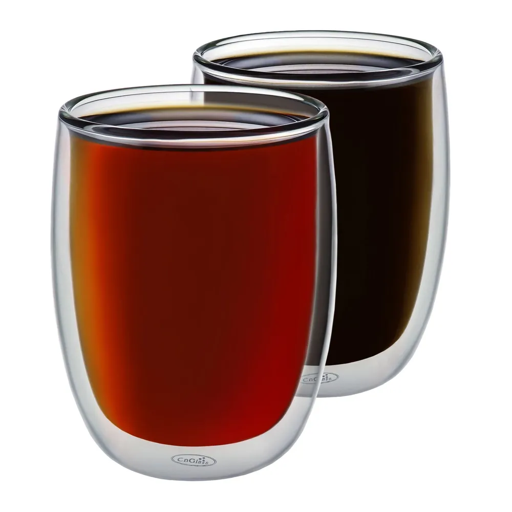 Verre à double paroi sans pied pour café au lait et au cacao, 8,5 oz