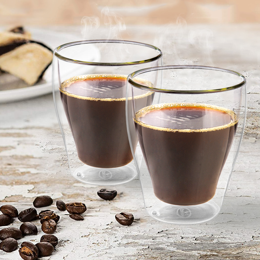 Verre à vin sans pied écologique de 8,8 oz à double paroi pour le bureau