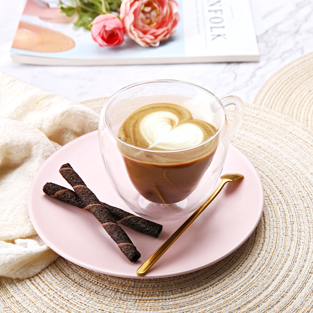 Lot de 2 tasses à café, thé, expresso en forme de cœur avec poignée, 141,7 g