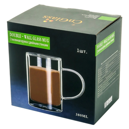 Doppelwandiger 13oz 380ml Wassertrinkgläser Milchbecher mit Griff