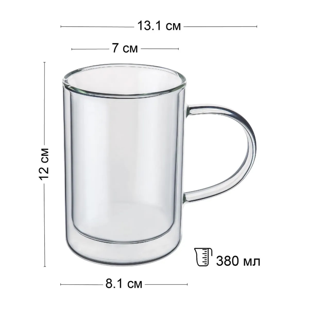 Doppelwandiger 13oz 380ml Wassertrinkgläser Milchbecher mit Griff