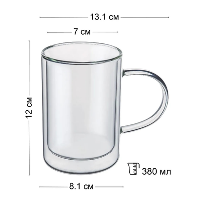 Doppelwandiger 13oz 380ml Wassertrinkgläser Milchbecher mit Griff