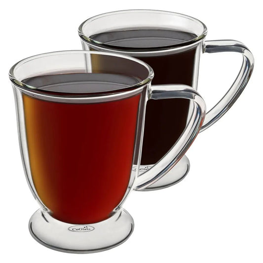 Tasse en verre borosilicaté transparente résistante à la chaleur de 9,5 oz