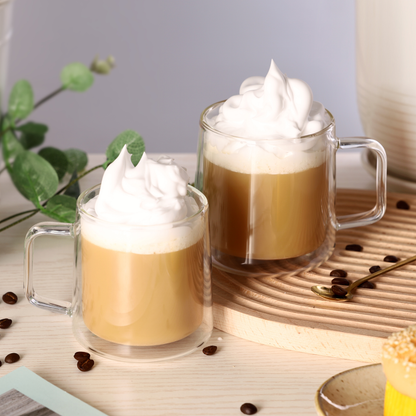 Tasse à café en verre avec poignée pour homme de 15,2 oz