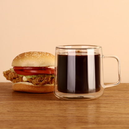 Tasse à café en verre avec poignée pour homme de 15,2 oz