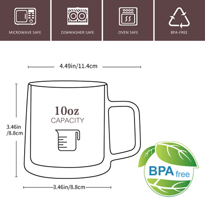 Verres à boissons de 300 ml et 10 oz, tasse à eau à large ouverture