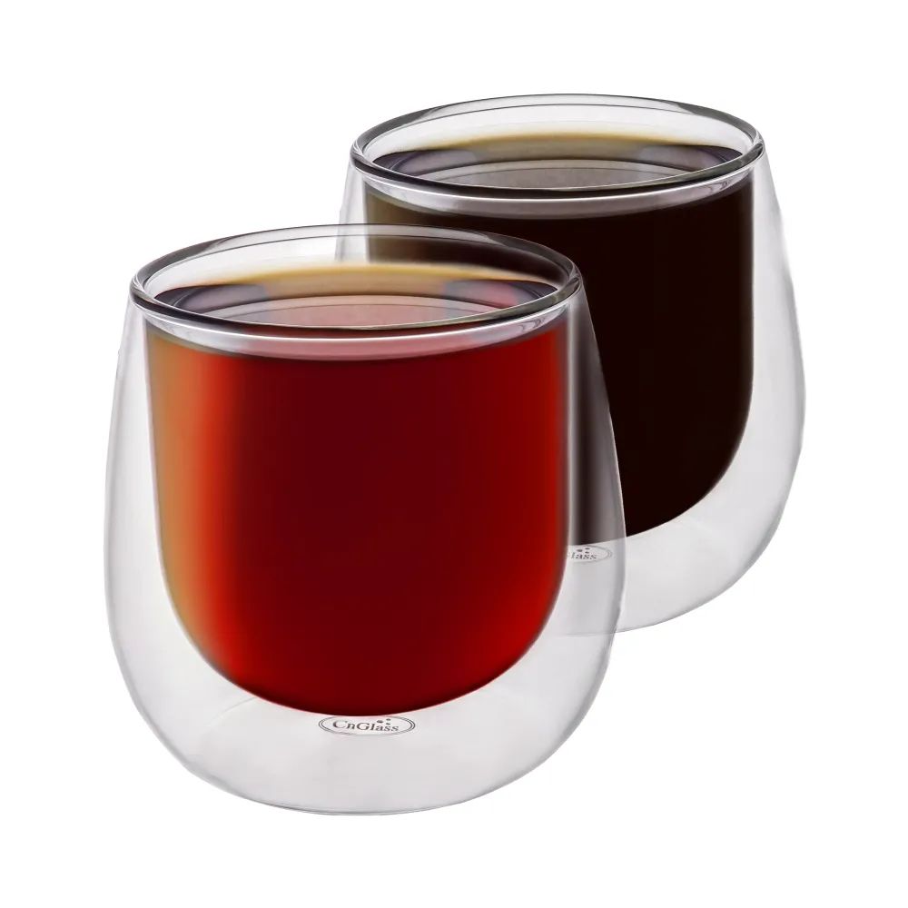 Stemless 9.8oz Tumbler Double Walled Insulated Coffe Tea Glassware Cup