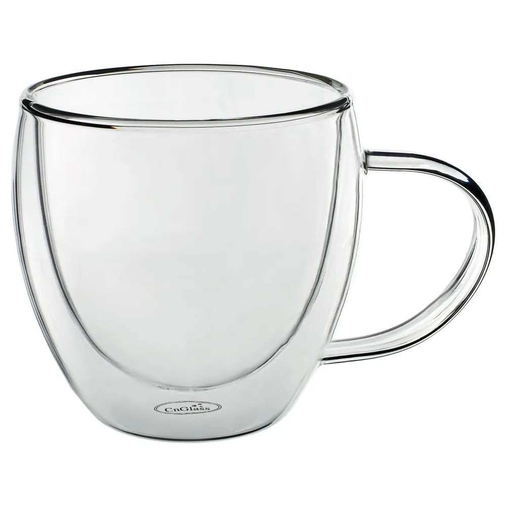 Tasse à expresso en verre transparent à double paroi isolée de 8,5 oz