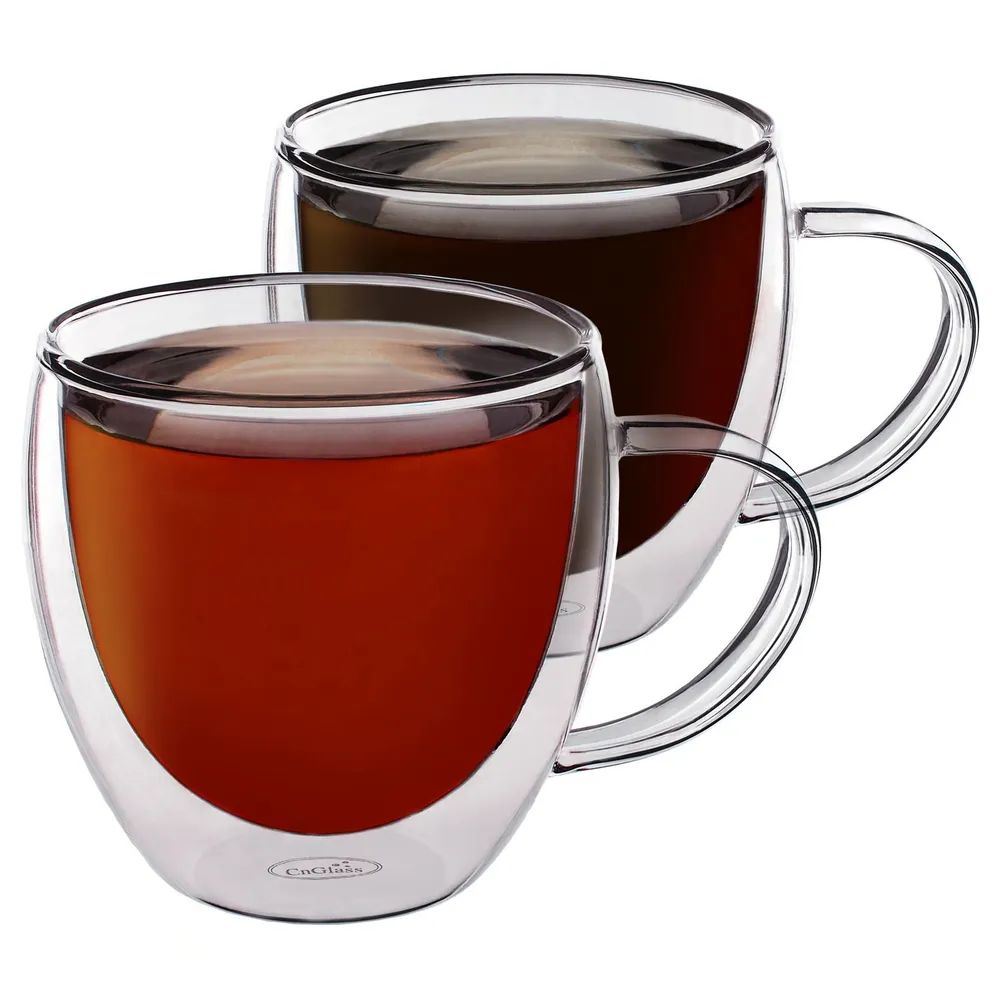 Tasse à expresso en verre transparent à double paroi isolée de 8,5 oz