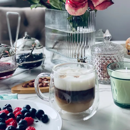 Tasse à cappuccino en verre à double paroi de 10 oz