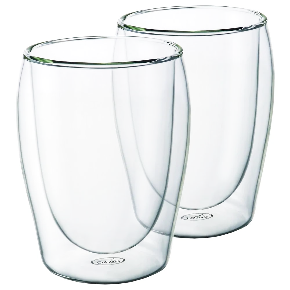 Verre à double paroi 10,1 oz 300 ml Gobelet en verre borosilicaté sans pied